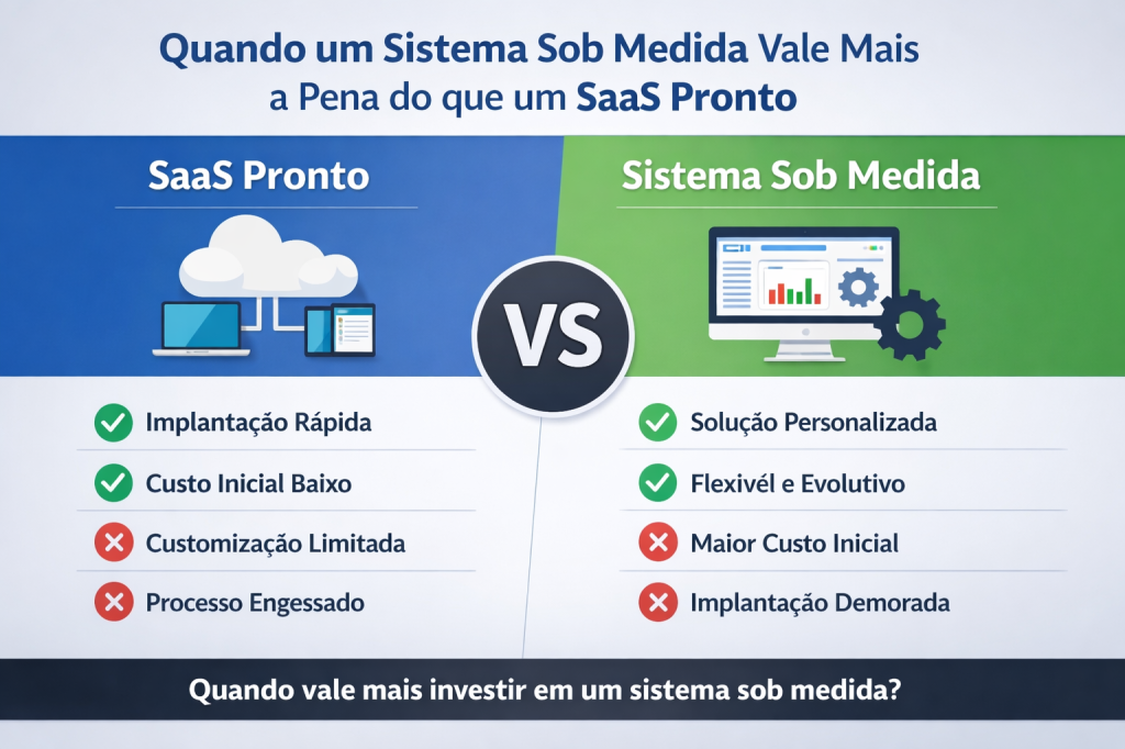 Quando um sistema sob medida vale mais a pena do que um SaaS pronto